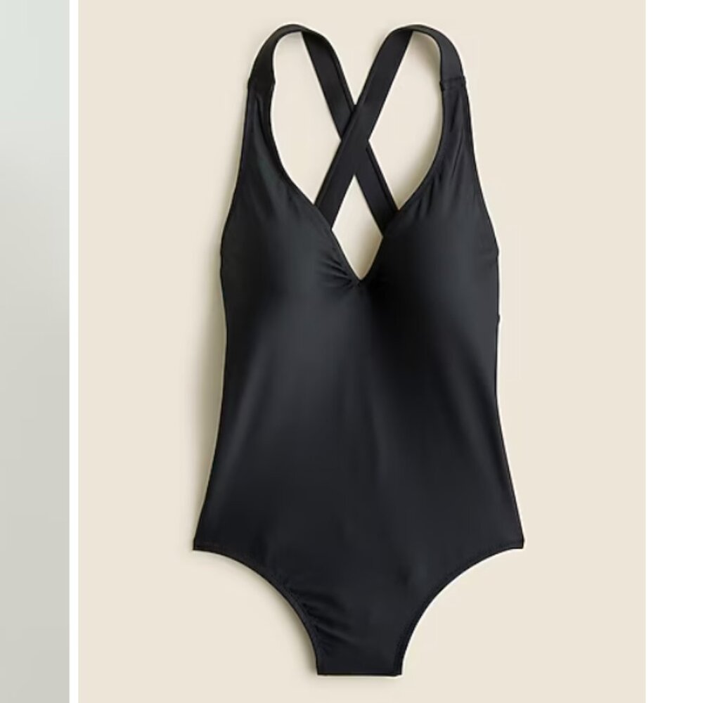 J Crew High support cross back one piece black size 8